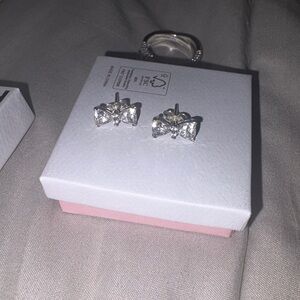 Pandora Sparkling Bow Stud Earrings